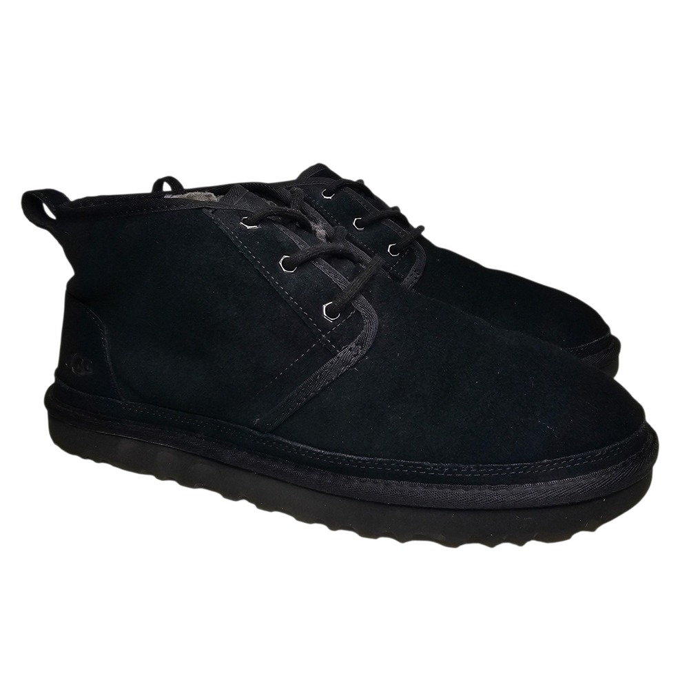 UGG Neumel Mens 12 Black Suede Chukka Boots 3236 Lace Up